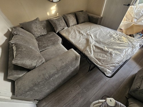 Grey corner sofa - corner, bed