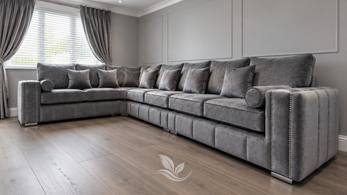 Luxury grey velvet - grey, corner
