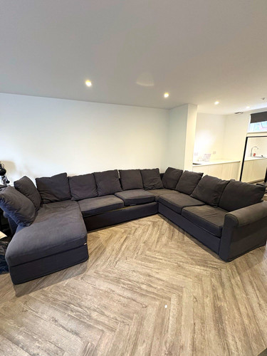 Grey fabric corner sofa bed - grey,