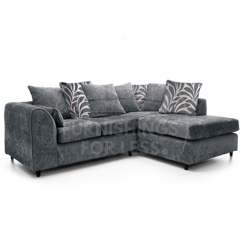 Grey corner sofa - sofa, chenille