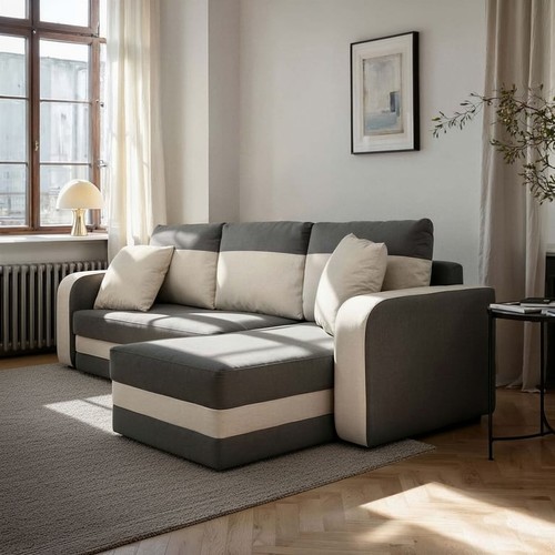 Modern grey corner sofa - modern,