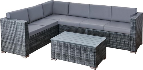 Dark grey rattan - rattan, corner
