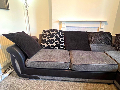 Grey black corner sofa - grey/black,