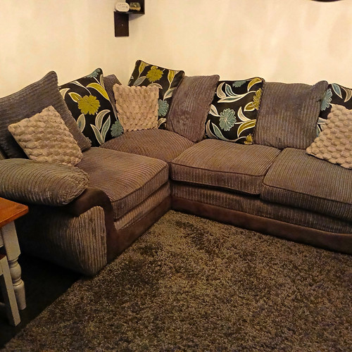 Grey fabric corner sofa - corner, with