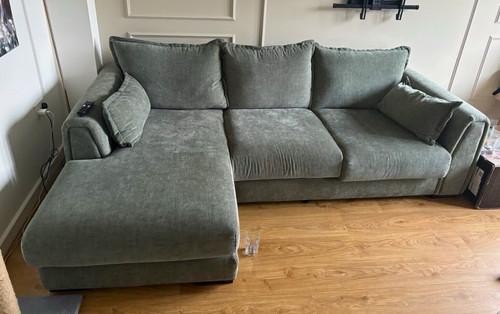 Grey fabric corner - sofa, with