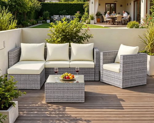 Grey pcs rattan garden - pcs,
