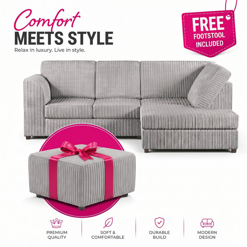 Corner sofa jumbo - sofa, cord,high