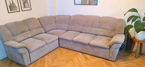 Grey fabric corner - corner, with