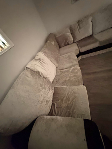 Grey velvet corner sofa - corner, with