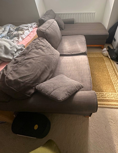 Grey fabric upholstery - grey, corner