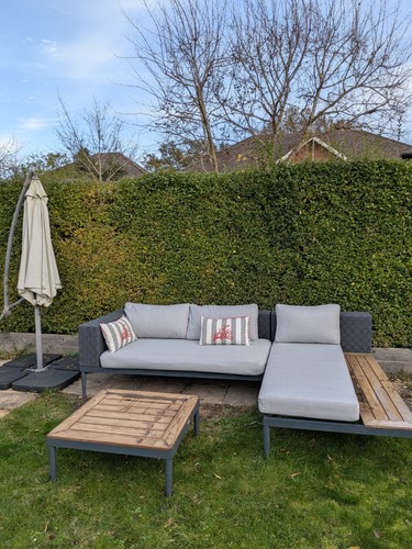 Modern grey garden corner sofa - modern,