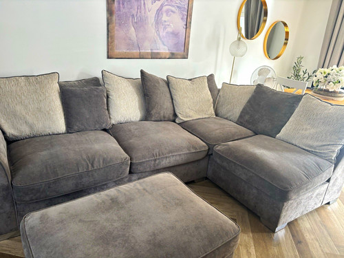 Grey fabric corner sofa - corner,