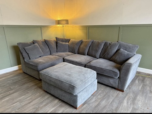 Grey fabric corner sofa with - grey,