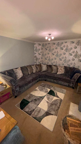 Grey velvet corner sofa - velvet, 260cm
