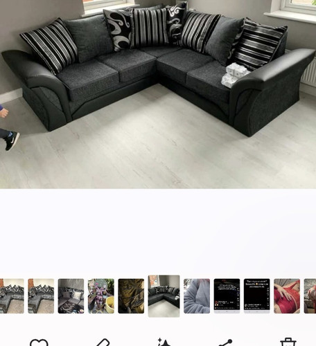 Corner sofa dark grey - grey, black