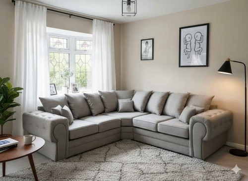 Grey velvet corner - grey, for
